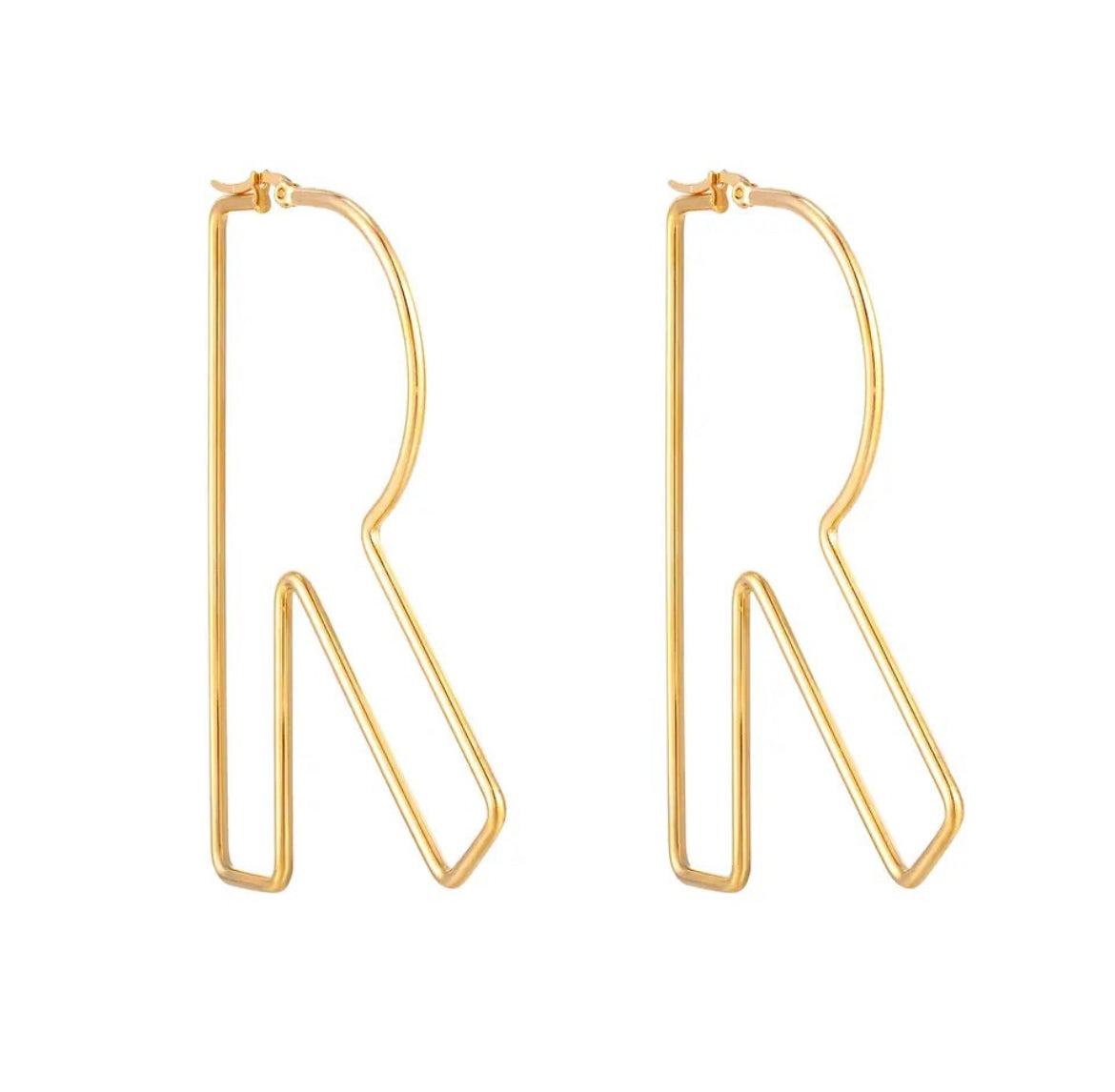 Personalized 18K Plated Letter Hoops
