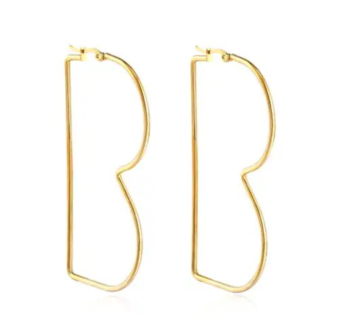 Personalized 18K Plated Letter Hoops