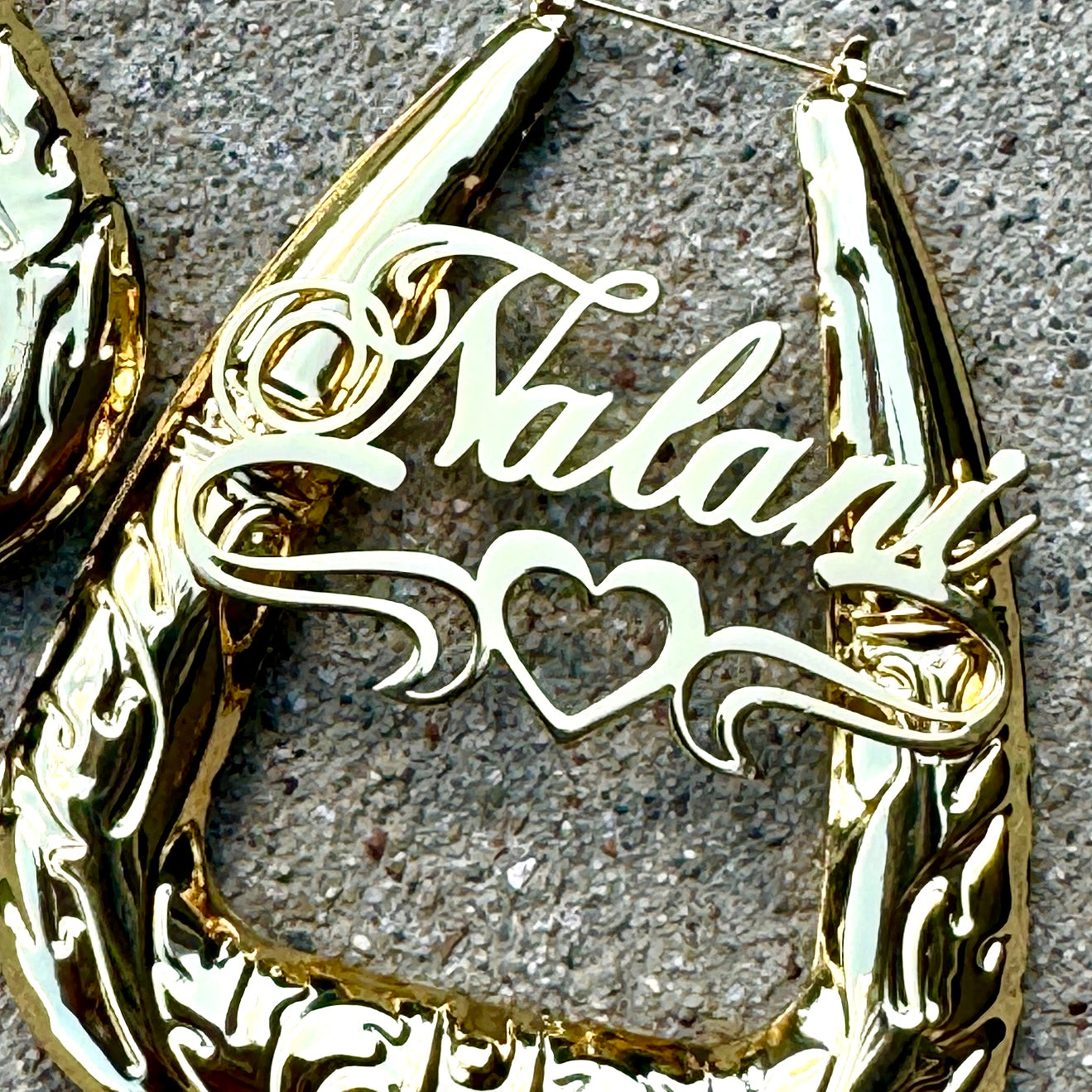 Bubble Gold Plated Personalized Hoop Earrings