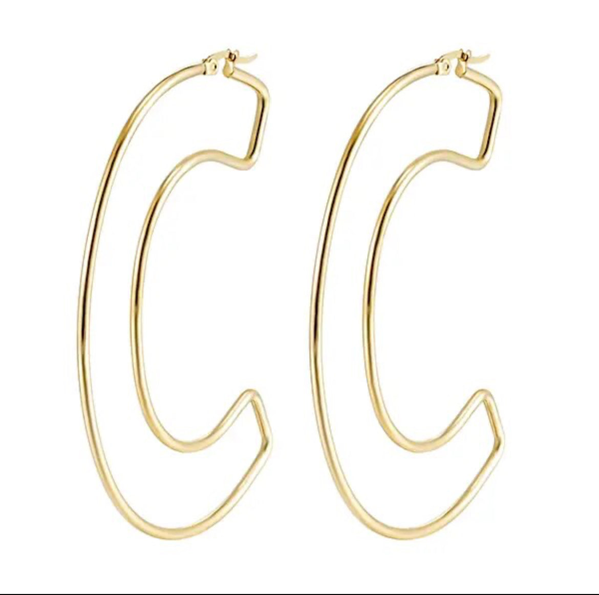 Personalized 18K Plated Letter Hoops