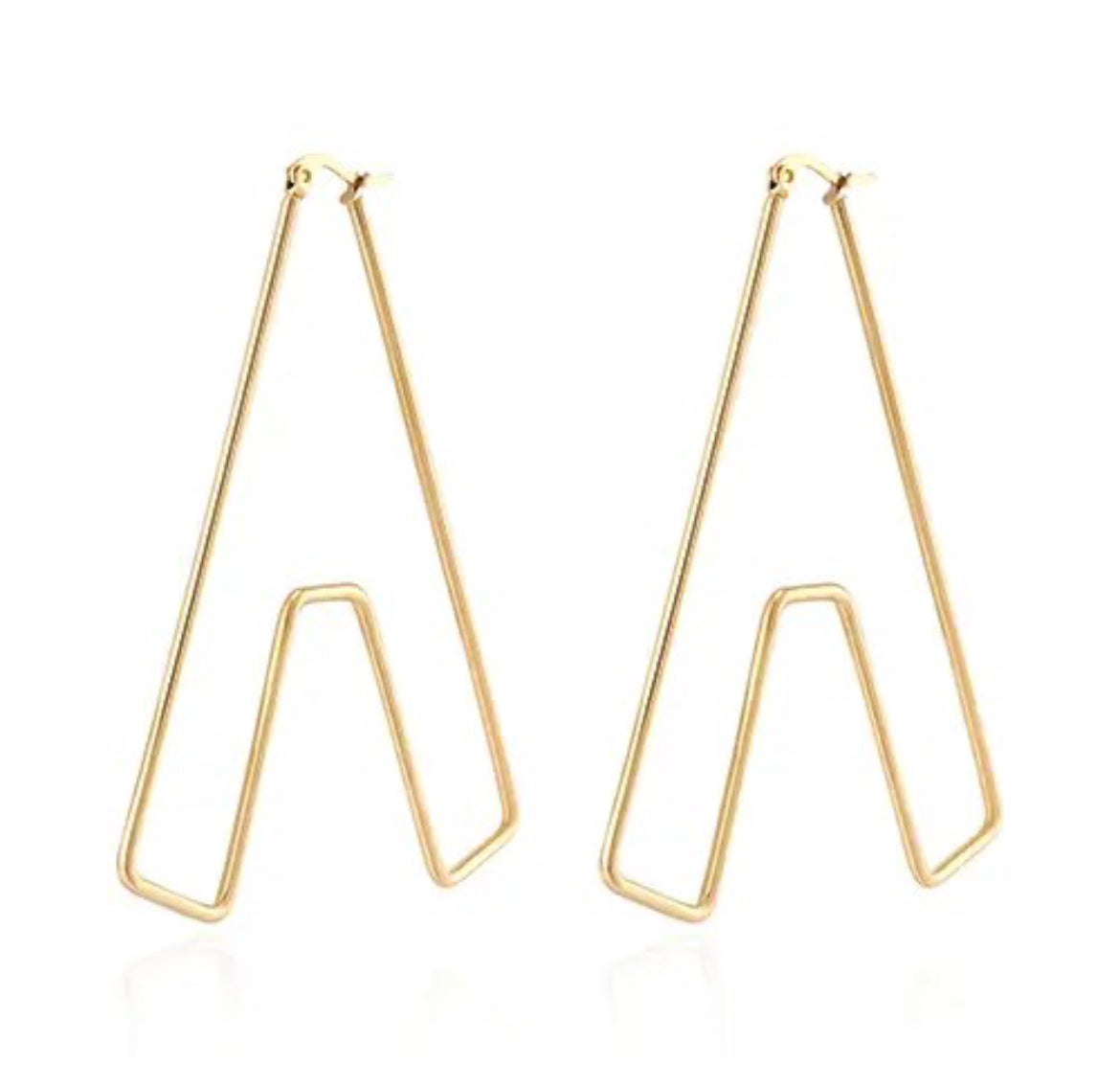 Personalized 18K Plated Letter Hoops