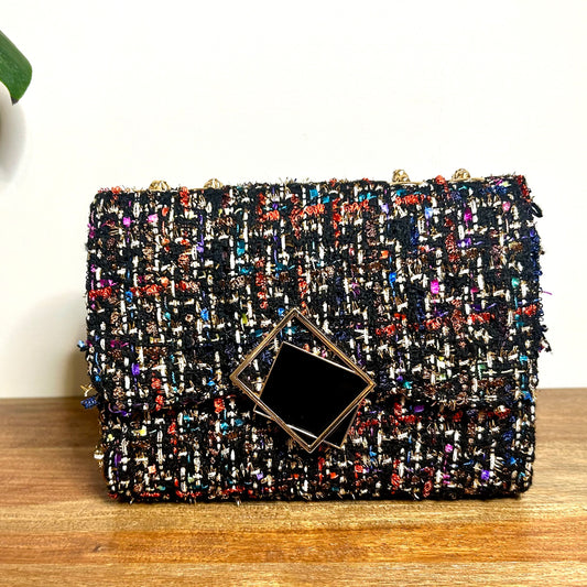 Pre-Loved Quilted Black Purse