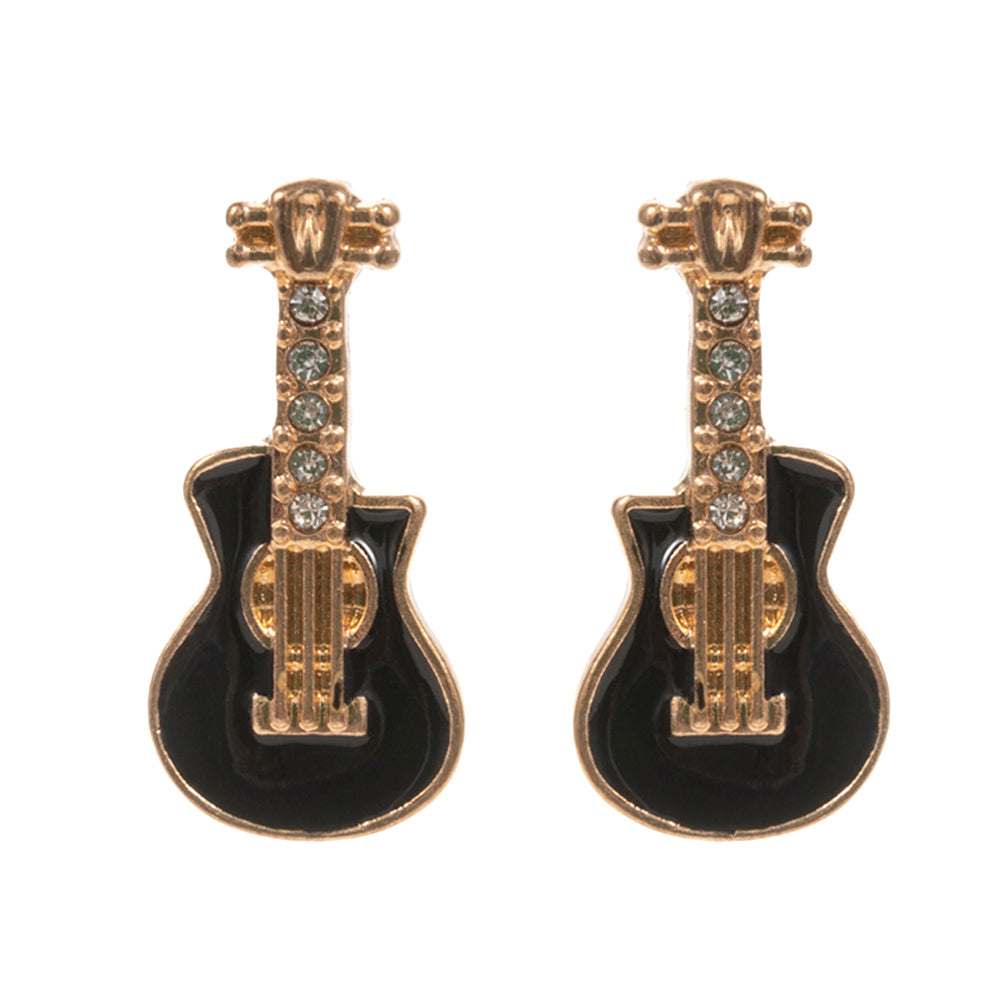 Small Stone Guitar Stud Earrings