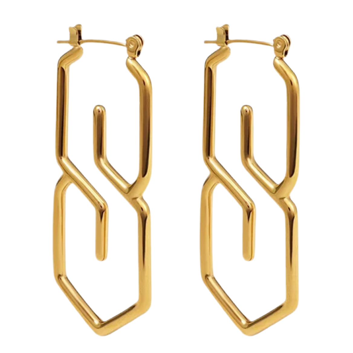 Pre-Order S Drawing 18k Gold Plated Earrings