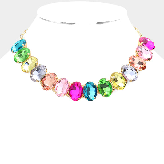 Multi-Color Rhinestone Necklace