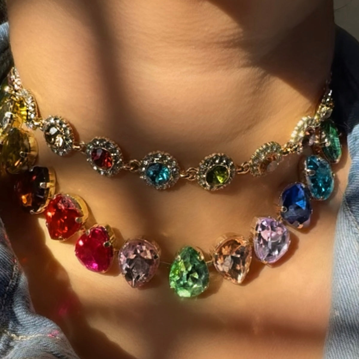 Multi-Color Rhinestone Necklace
