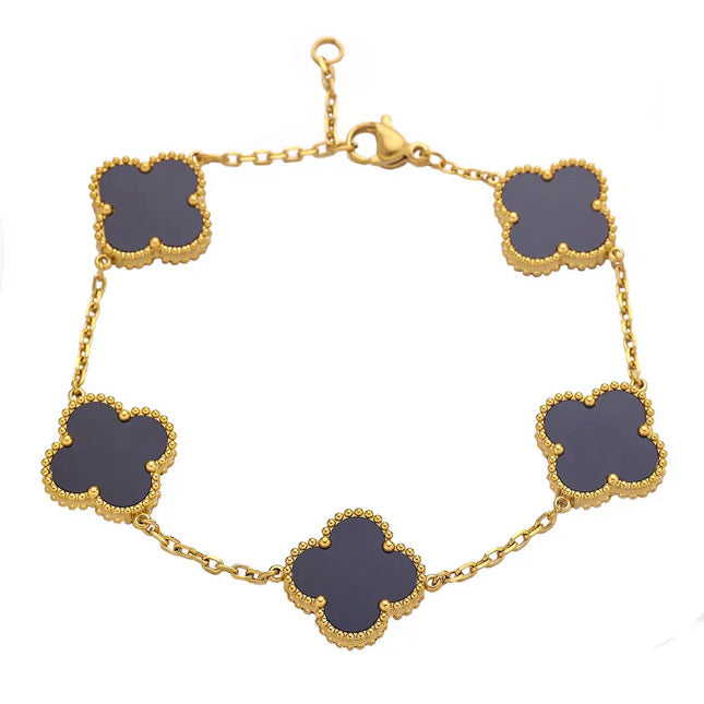 Black/Gold Clover Bracelet