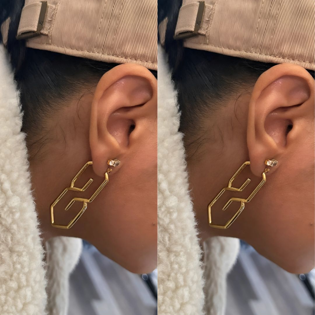 Pre-Order S Drawing 18k Gold Plated Earrings
