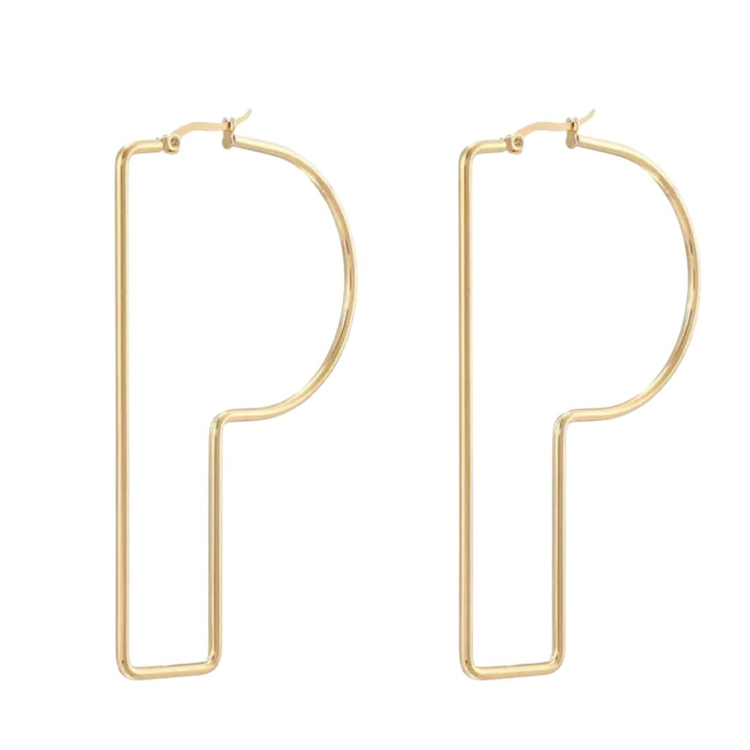 Personalized 18K Plated Letter Hoops