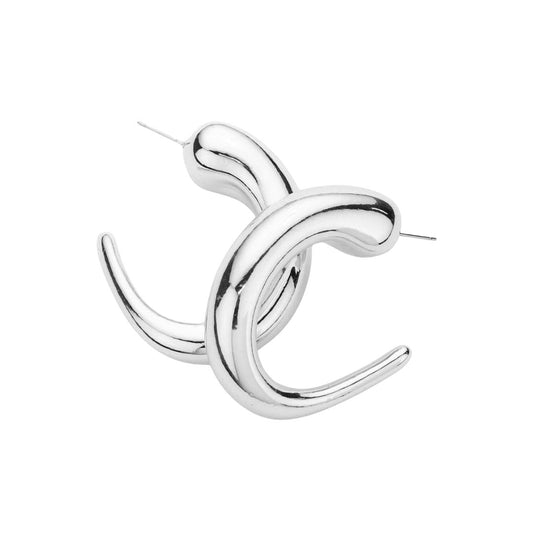 Chunky Metal Earrings - Silver