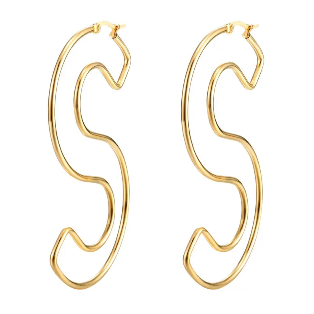 Personalized 18K Plated Letter Hoops