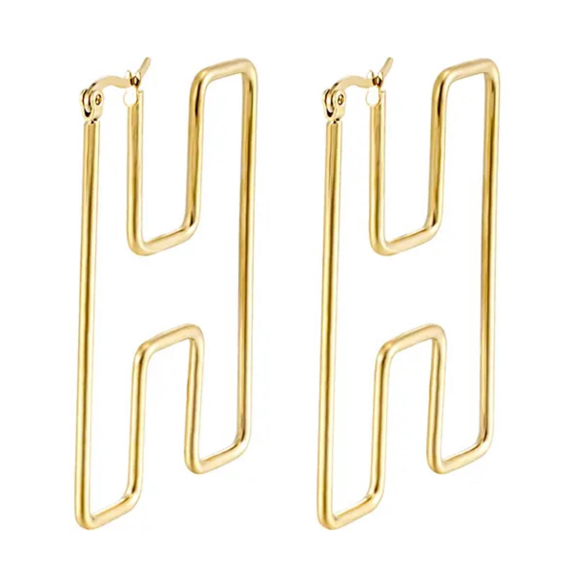 Personalized 18K Plated Letter Hoops