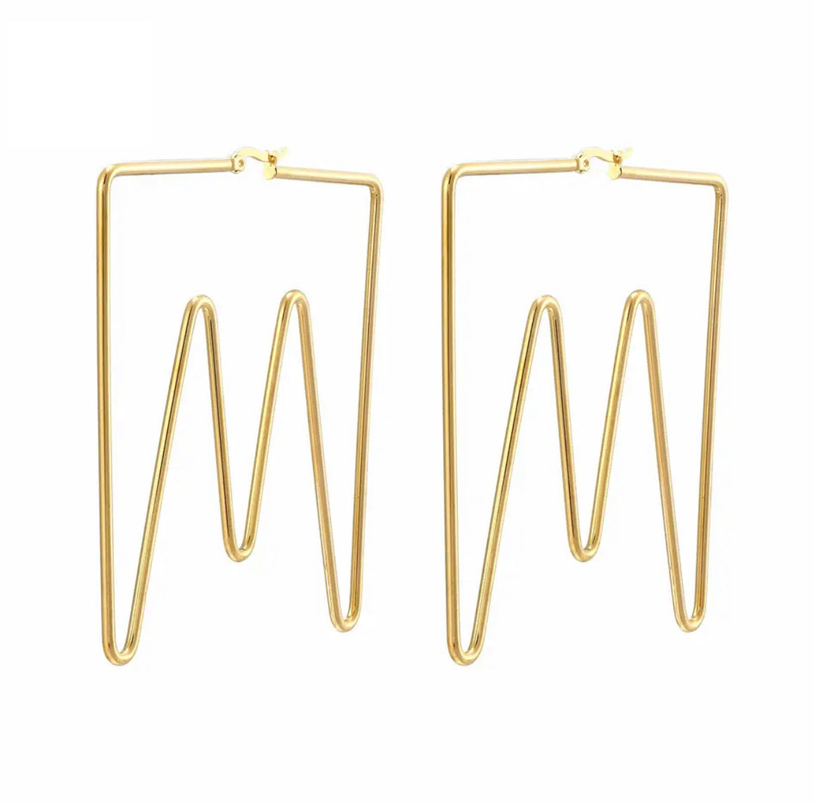 Personalized 18K Plated Letter Hoops