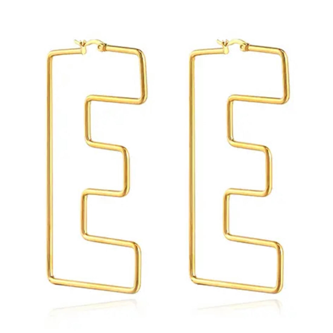 Personalized 18K Plated Letter Hoops