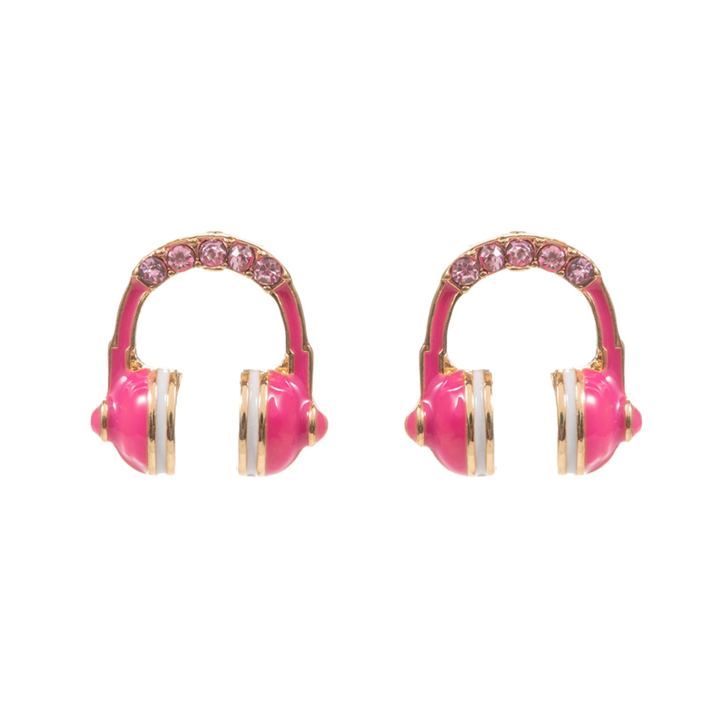 Small Stone Headphone Stud Earrings