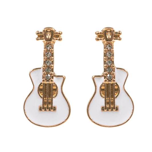 Small Stone Guitar Stud Earrings
