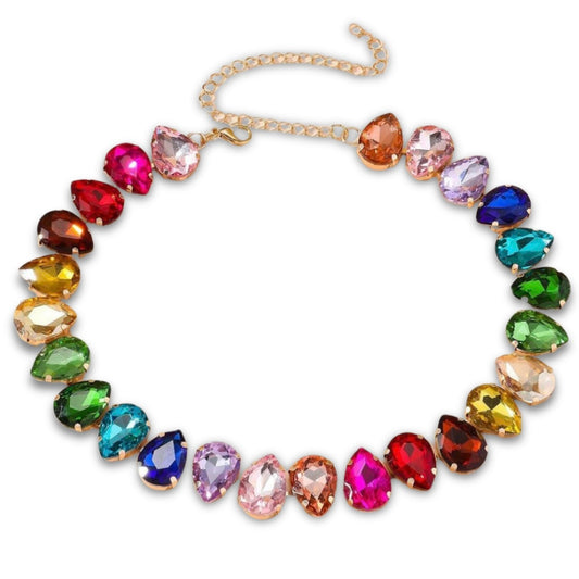 Multi-Color Rhinestone Necklace