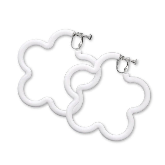 White Clip On Earrings