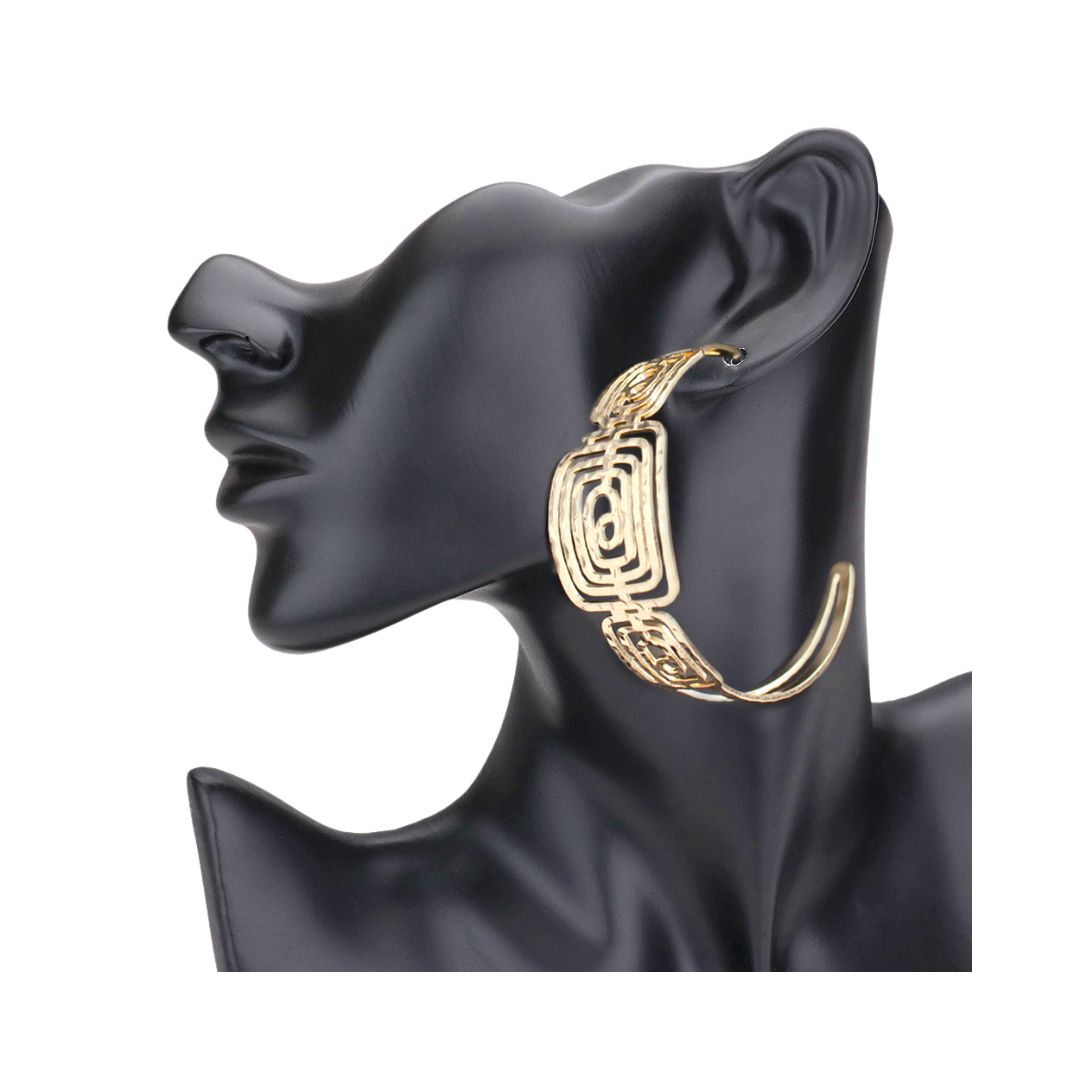 Abstract Hoop Earring - Gold