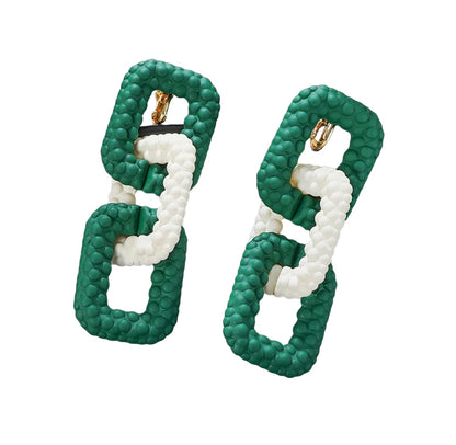 Color Block Clip On Earrings
