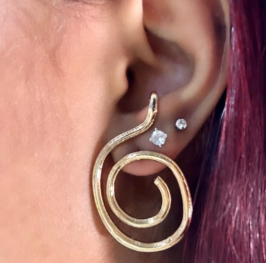 Swirl Stud Gold Earring